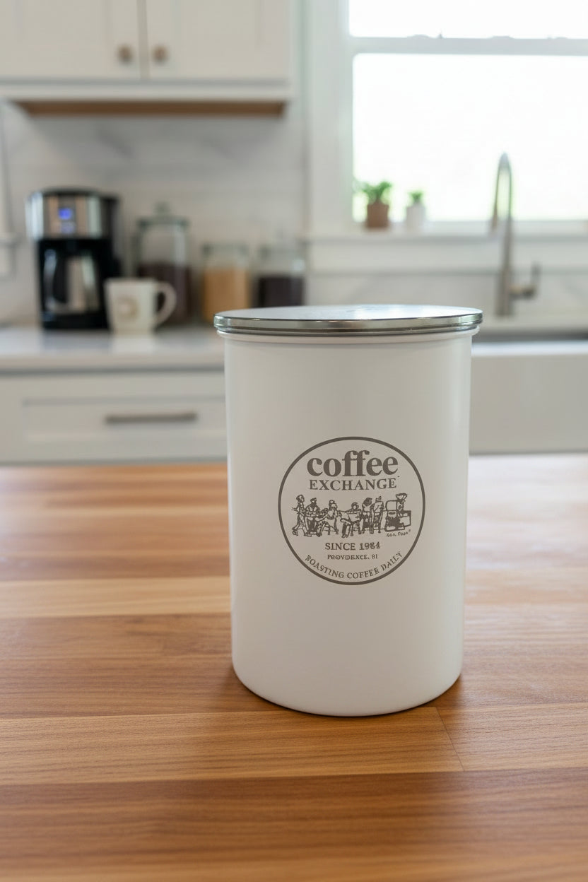 White Airscape with Coffee Exchange logo