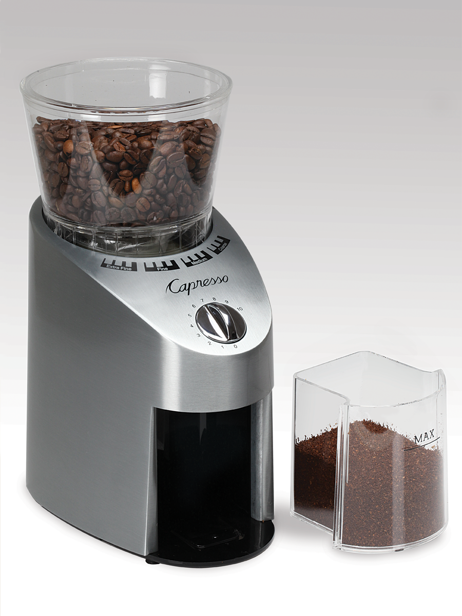 Capresso Metal Die-Cast Housing Conical Burr Coffee Grinder